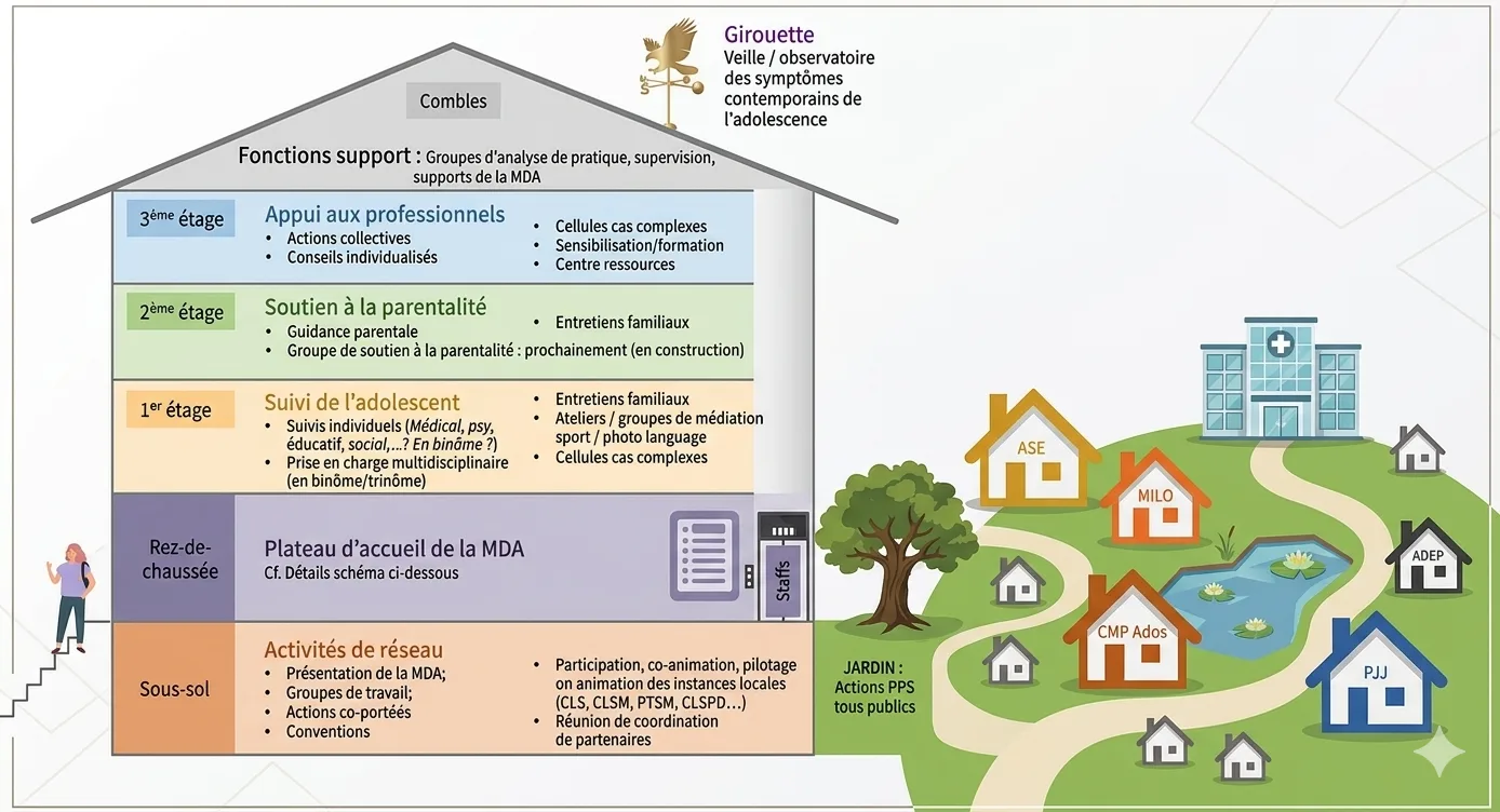 Structure et champ d'action de la MDA